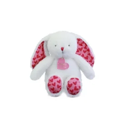 Doudou & Compagnie                    Doudou Lapain je t'aime en sac cadeau    Blanc            25 cm