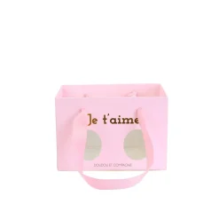 Doudou & Compagnie Doudou Lapain je t'aime en sac cadeau Blanc 25 cm