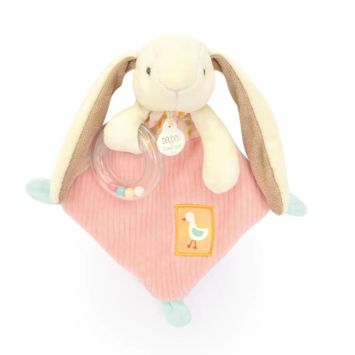 Doudou & Compagnie Doudou lapin ciboulette Hochet Rose