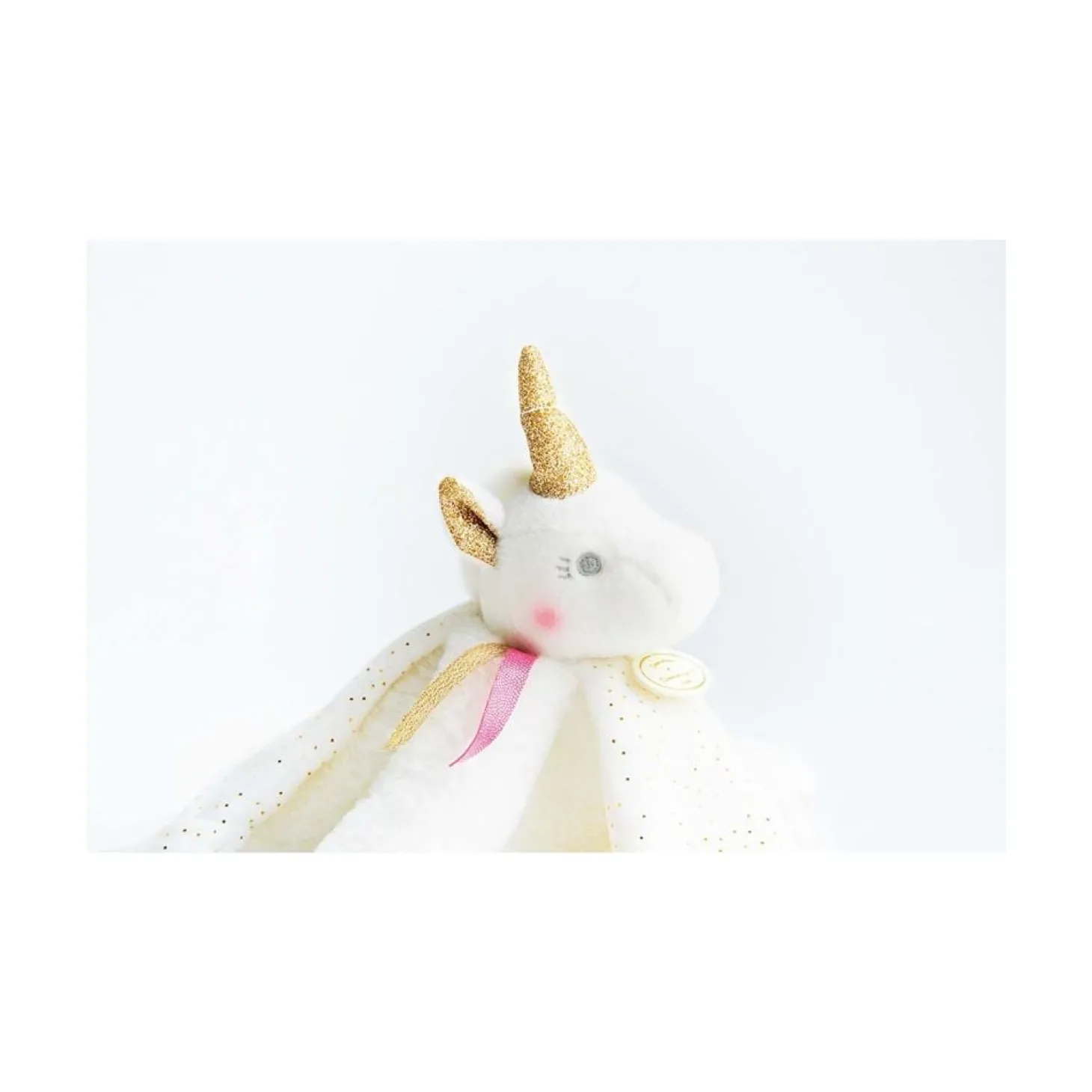 Doudou & Compagnie Doudou Licorne Blanc Et Or 22 cm