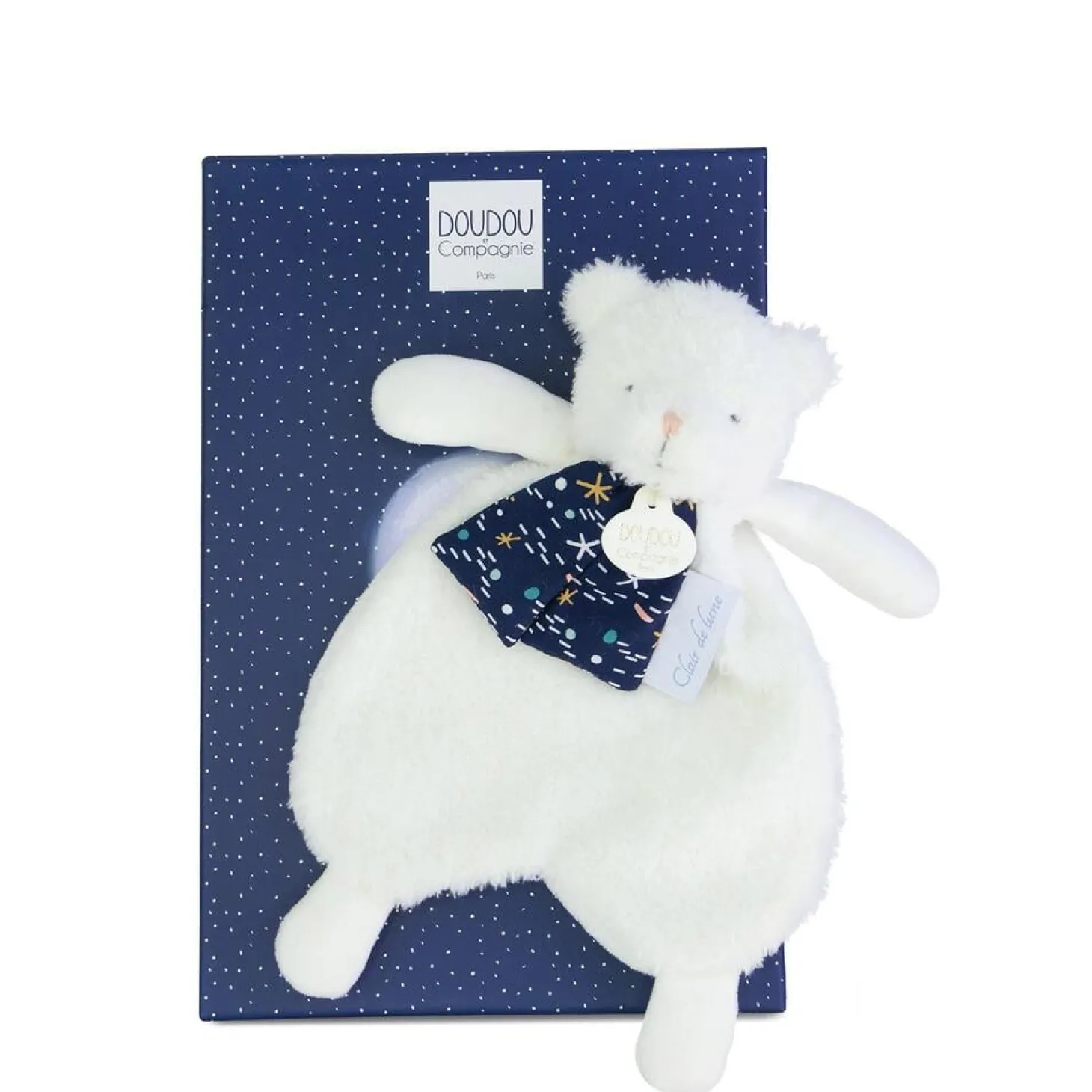 Doudou & Compagnie Doudou Ours Clair de lune Blanc 26 cm