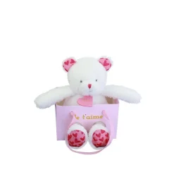 Doudou & Compagnie                    Doudou Ours Je t'aime en sac cadeau    Blanc            25 cm