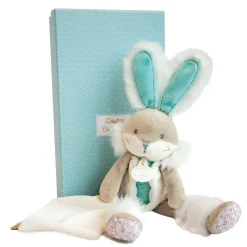 Doudou & Compagnie Doudou pantin Lapin de sucre Vert 31 cm