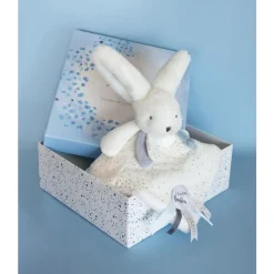 Doudou & Compagnie                    Doudou plat Happy Glossy    Blanc            25 cm