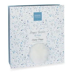 Doudou & Compagnie Doudou plat Happy Glossy Blanc 25 cm