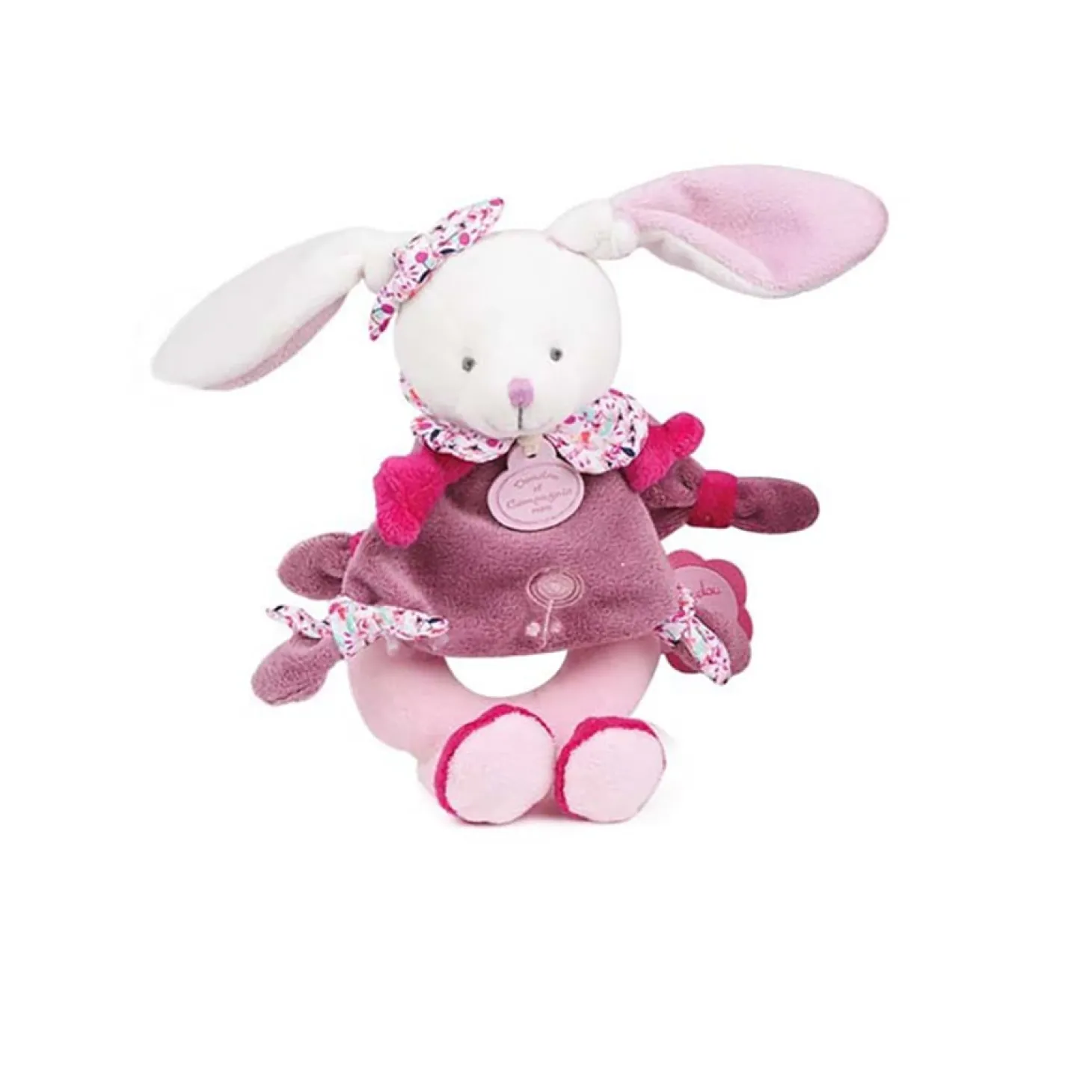 Doudou & Compagnie Hochet Cerise le lapin Rose