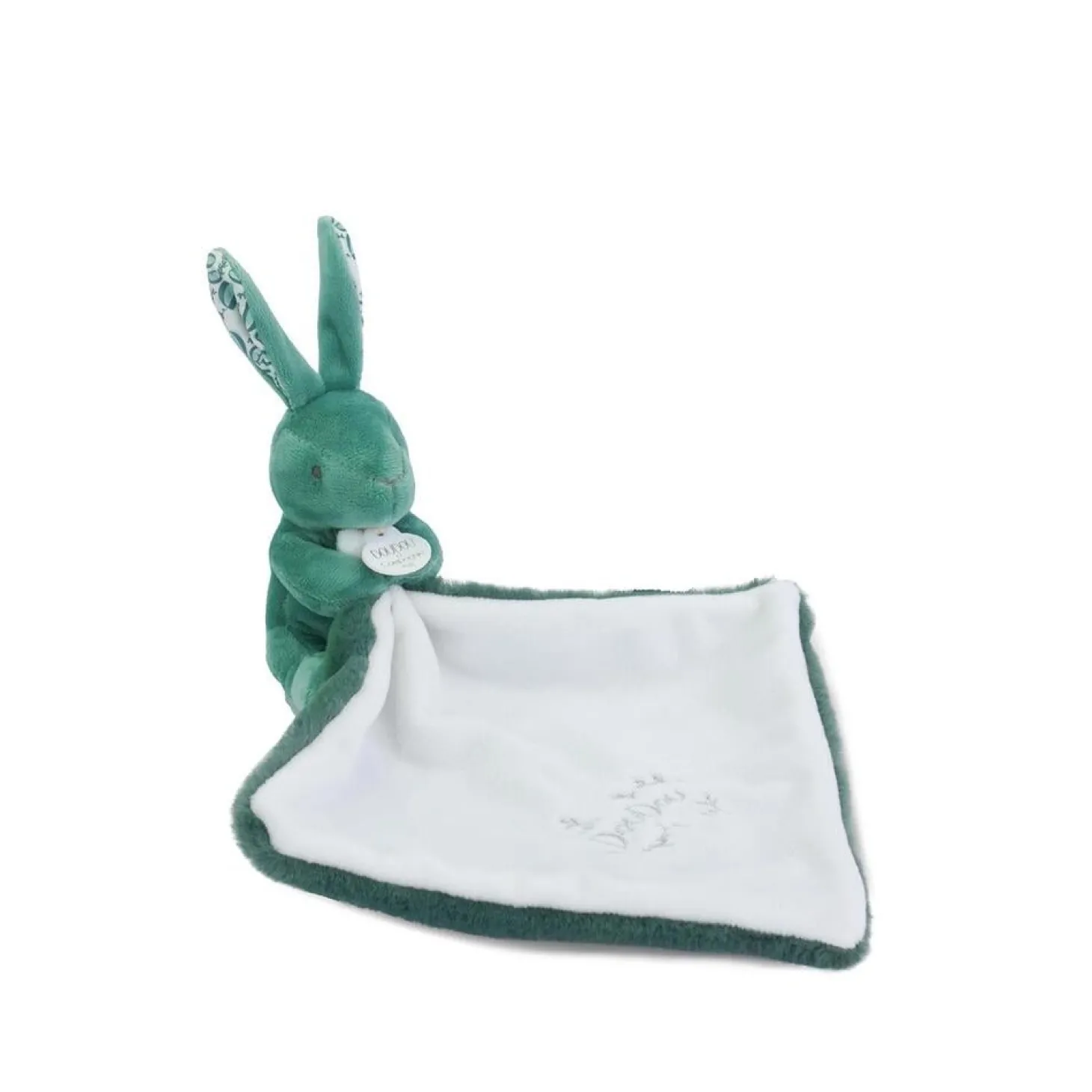 Doudou & Compagnie Lapin avec Doudou Vert 10 cm