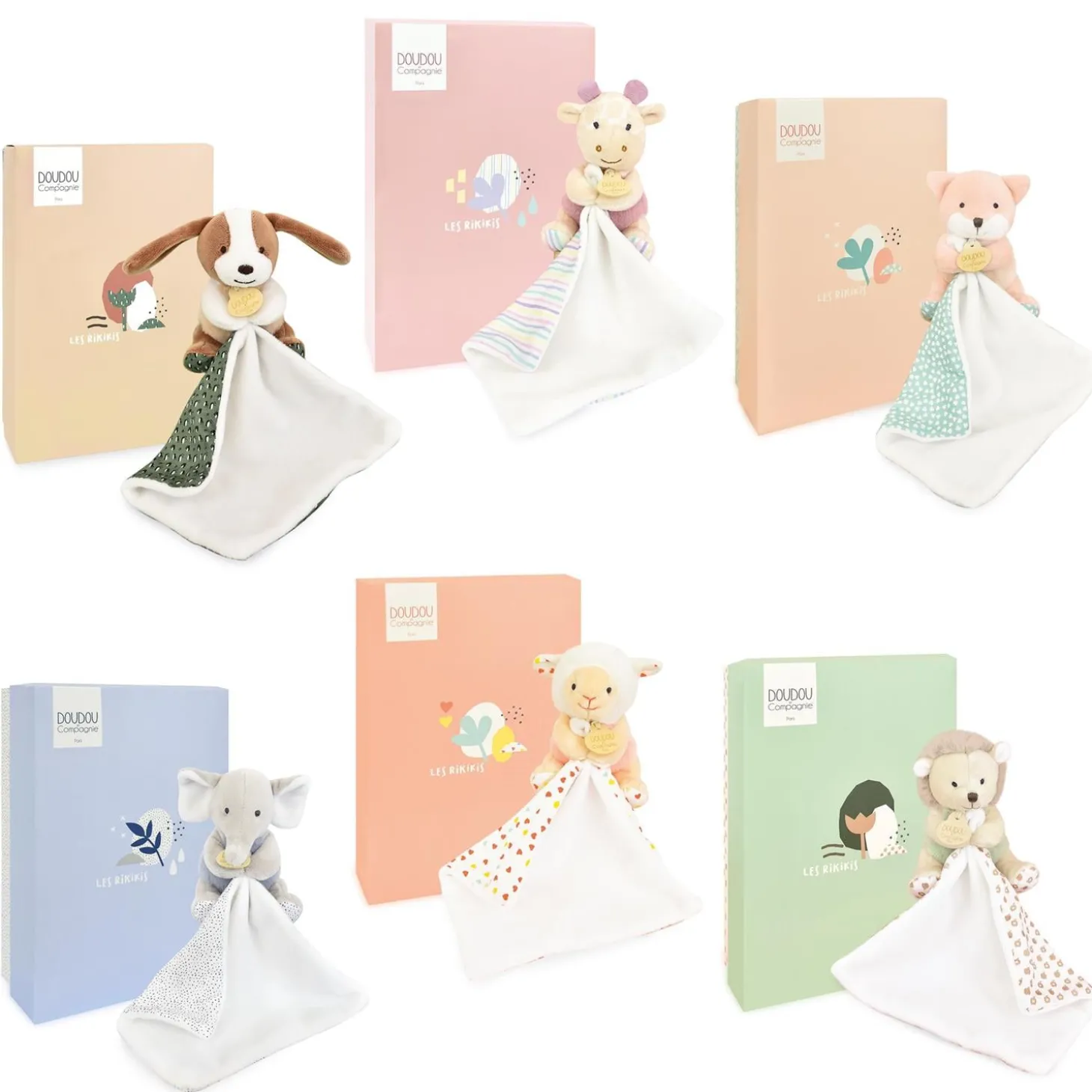 Doudou & Compagnie Pantins avec doudou assortis Les Rikkis Assortiment Mixte 11