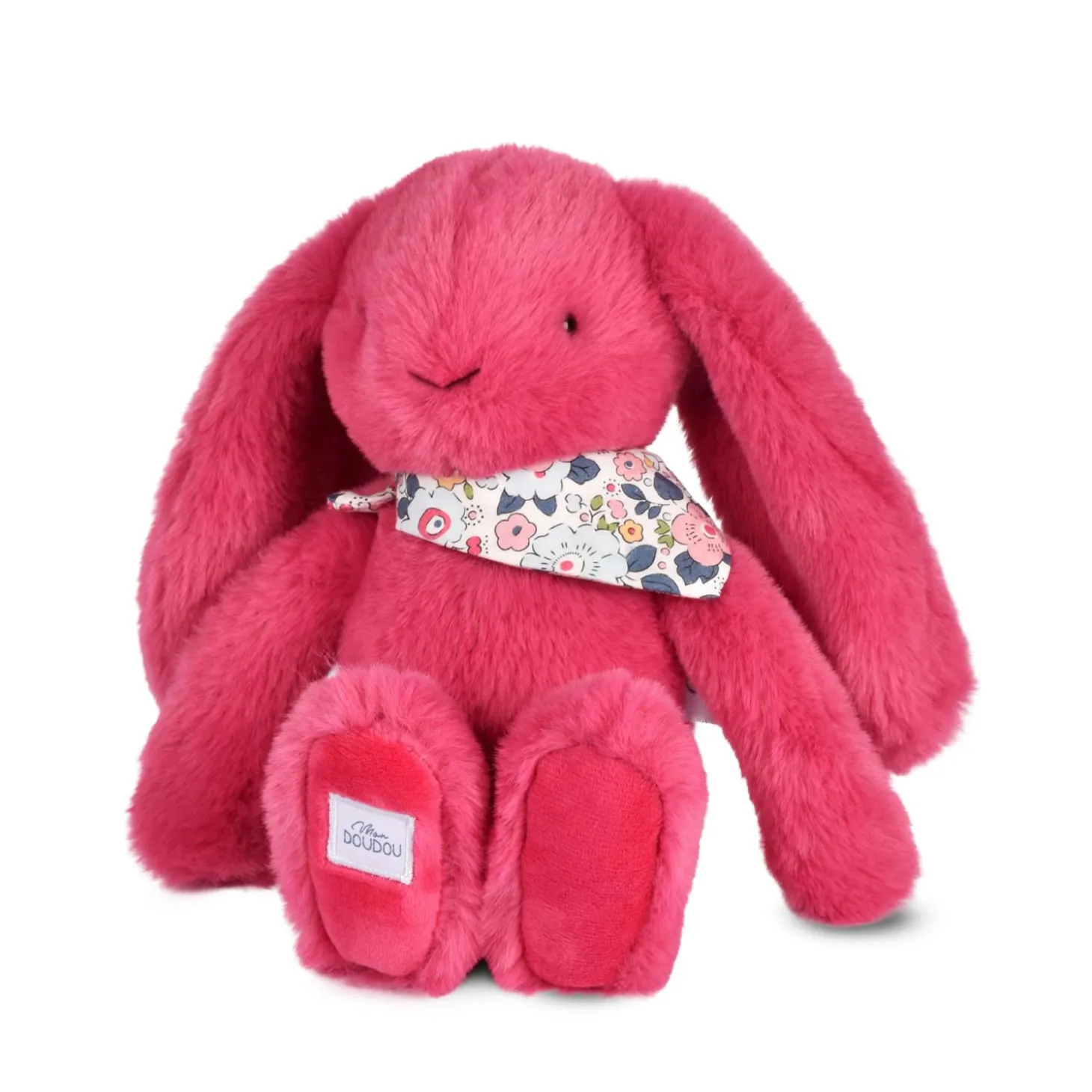 Doudou & Compagnie Peluche Lapin Fleurette Fuchsia