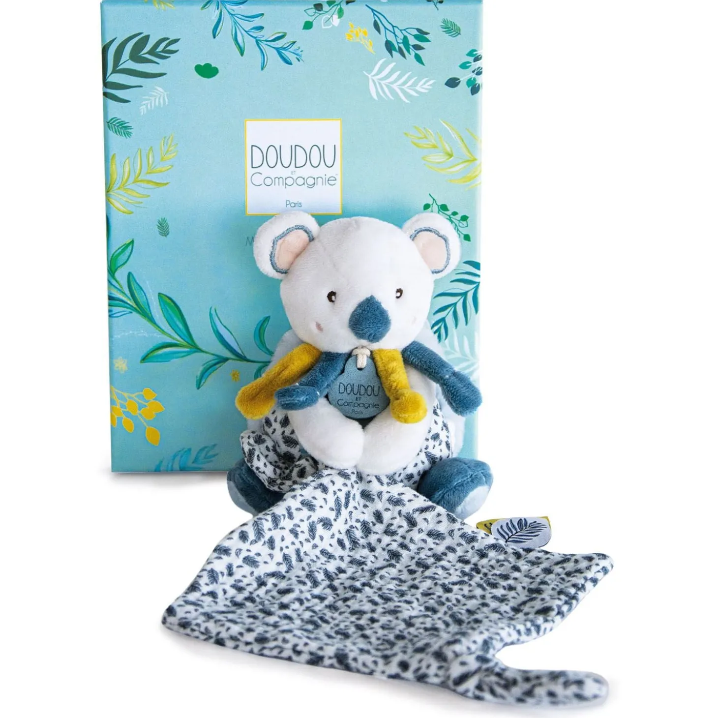 Doudou & Compagnie Peluche pantin avec doudou YOCA Mon petit Koala Blanc 15 cm