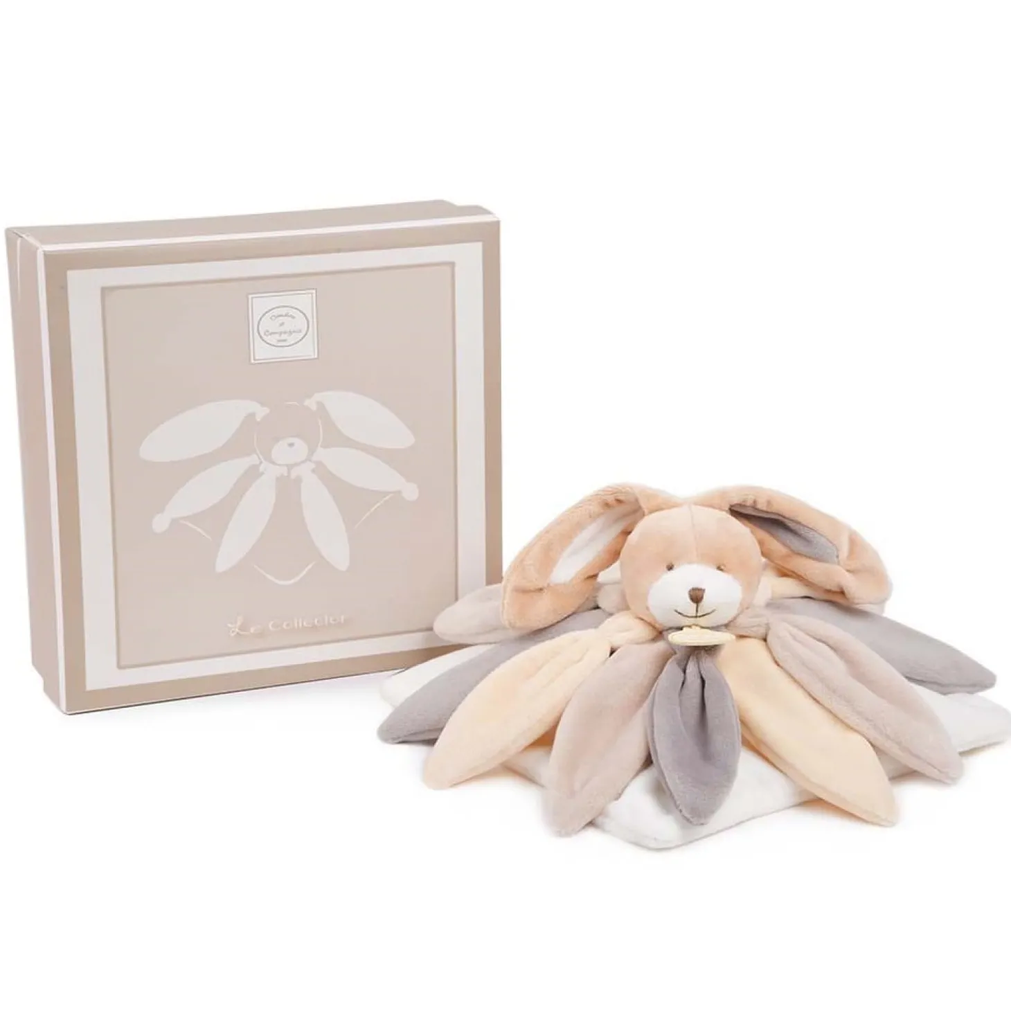 Doudou & Compagnie Peluche plate Lapin Taupe