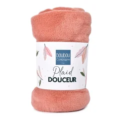 Doudou & Compagnie Plaid douceur Terracota Rouge 70x100 cm