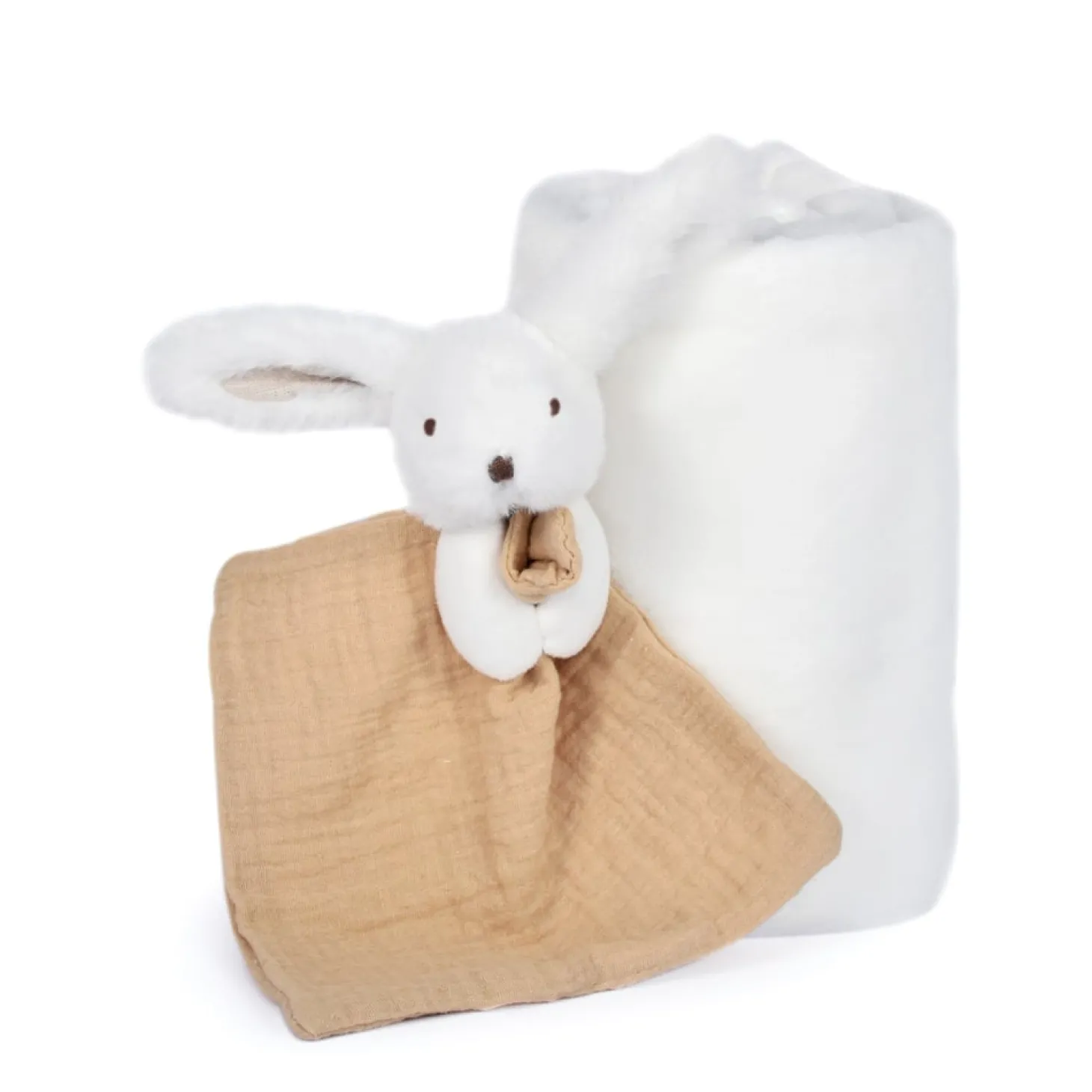 Doudou & Compagnie Plaid et doudou Happy Wild Blanc 100x70 cm