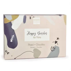 Doudou & Compagnie Plaid et doudou Happy Wild Blanc 100x70 cm