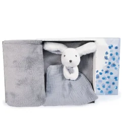 Doudou & Compagnie                    Plaid et doudou Happy Glossy    Gris            100x70 cm