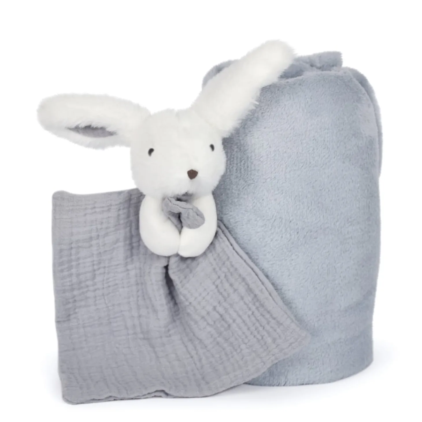 Doudou & Compagnie Plaid et doudou Happy Glossy Gris 100x70 cm
