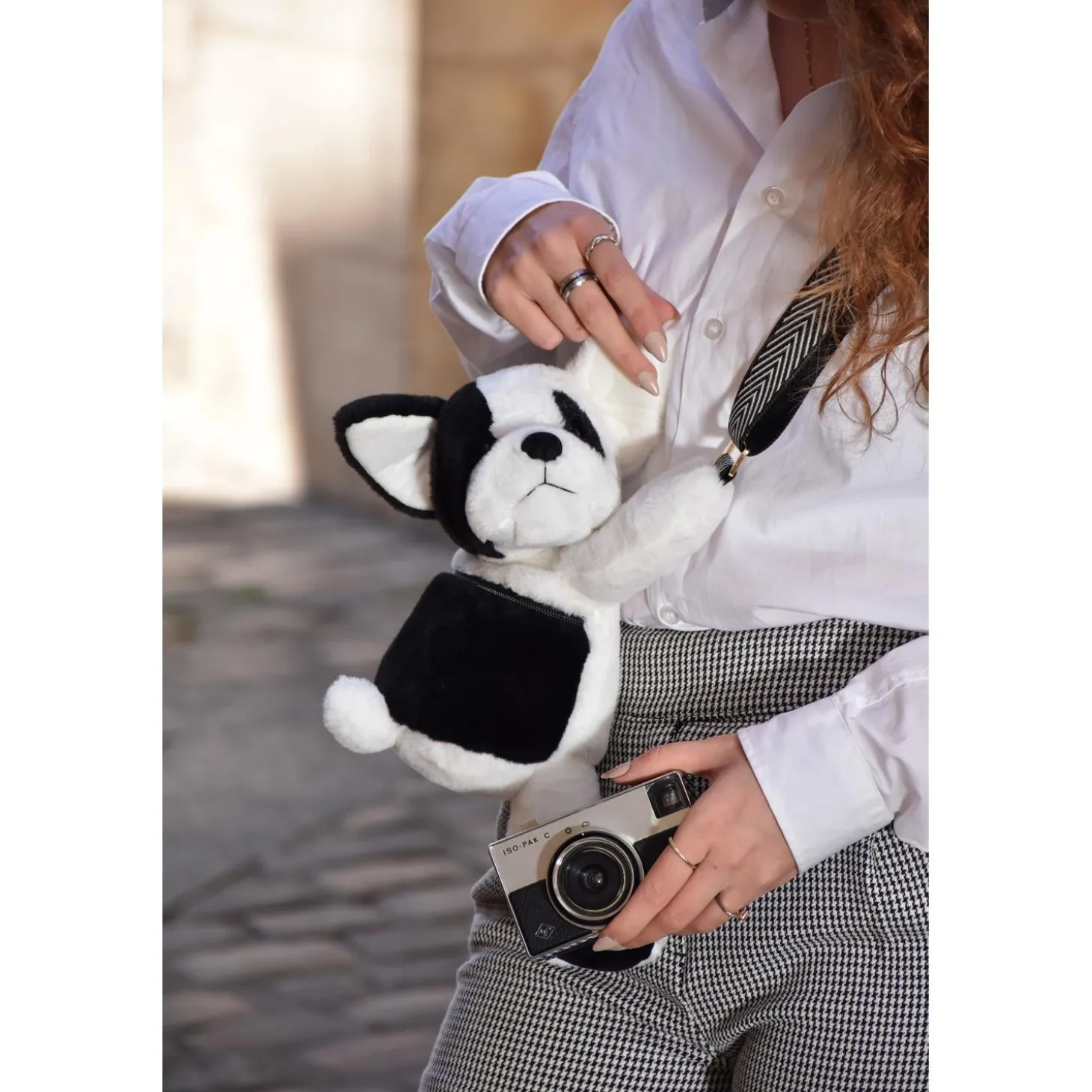 Doudou & Compagnie Sac Doudou Chien Blanc Et Noir 30