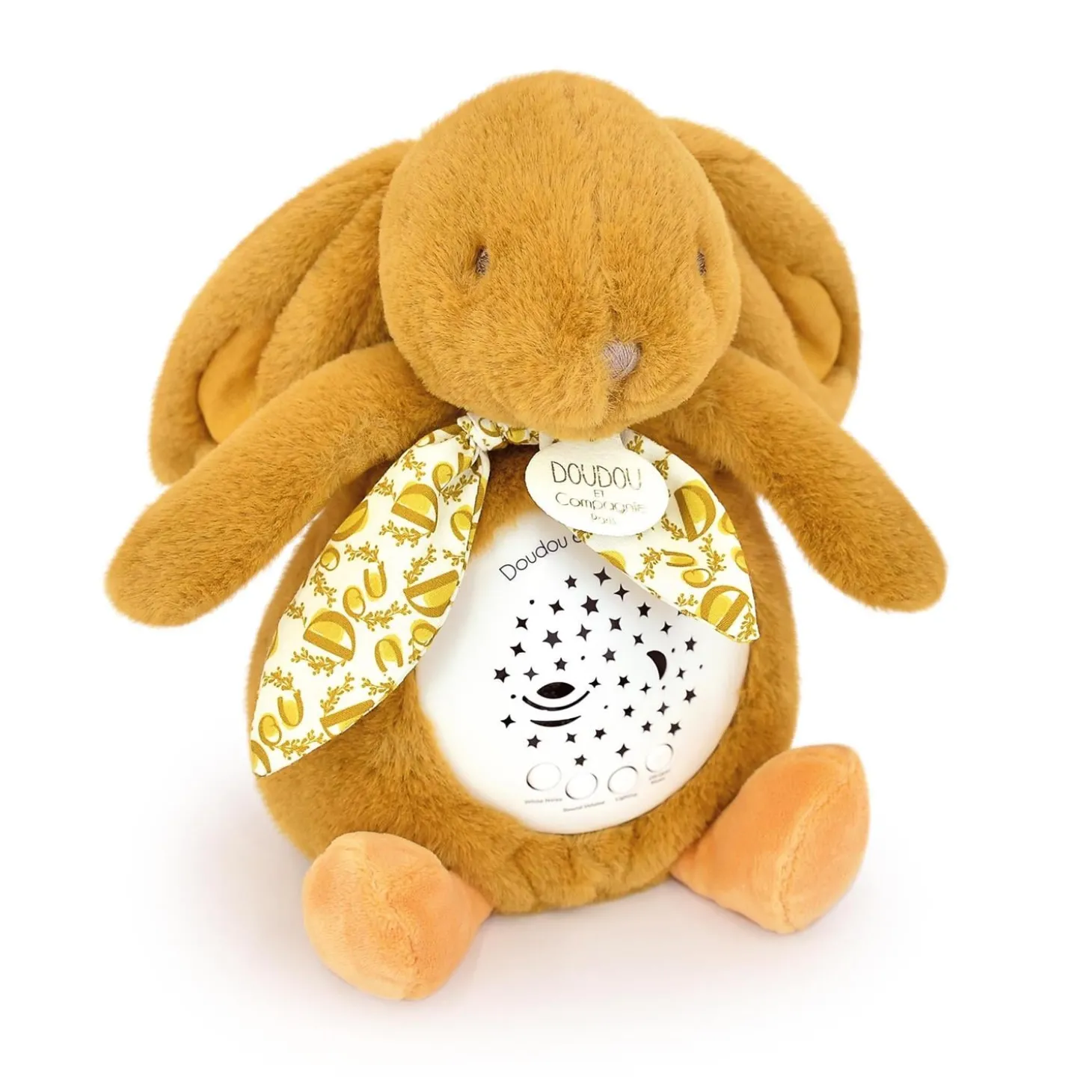 Doudou & Compagnie Veilleuse musicale Lapin Projection Jaune