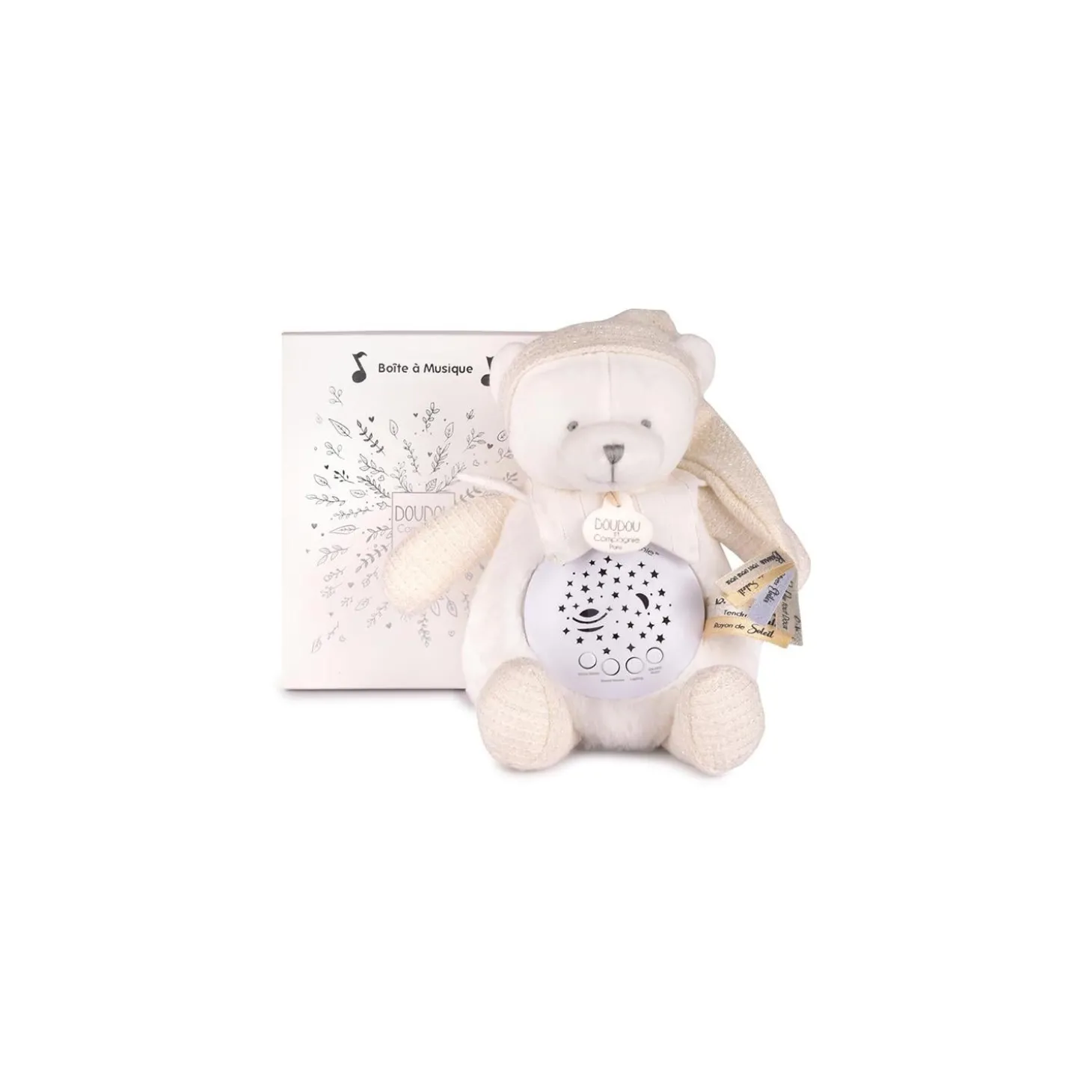 Doudou & Compagnie Veilleuse musicale Ours Doudou 25 ans Blanc 18
