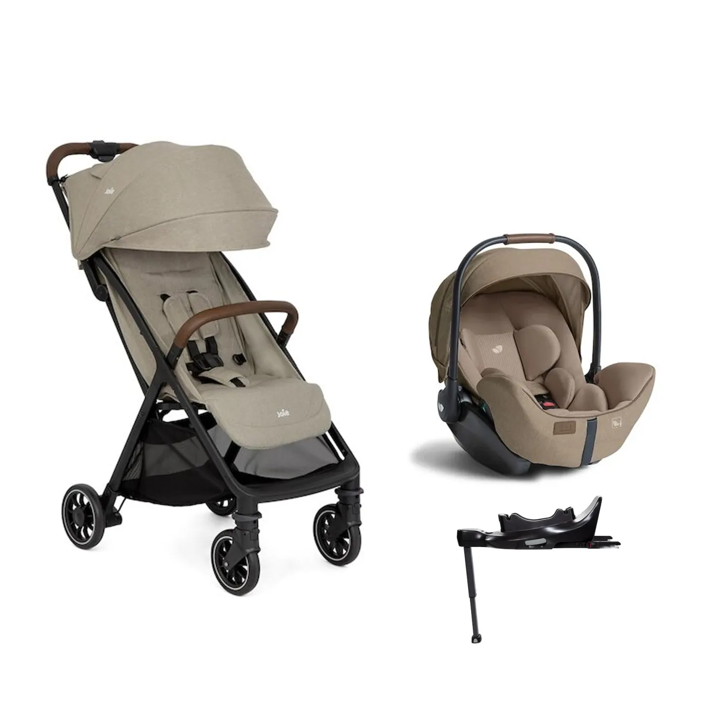 Duo Poussette PACT OAK + coque I-LEVEL PRO sandstone + base pivotante Encore de Joie