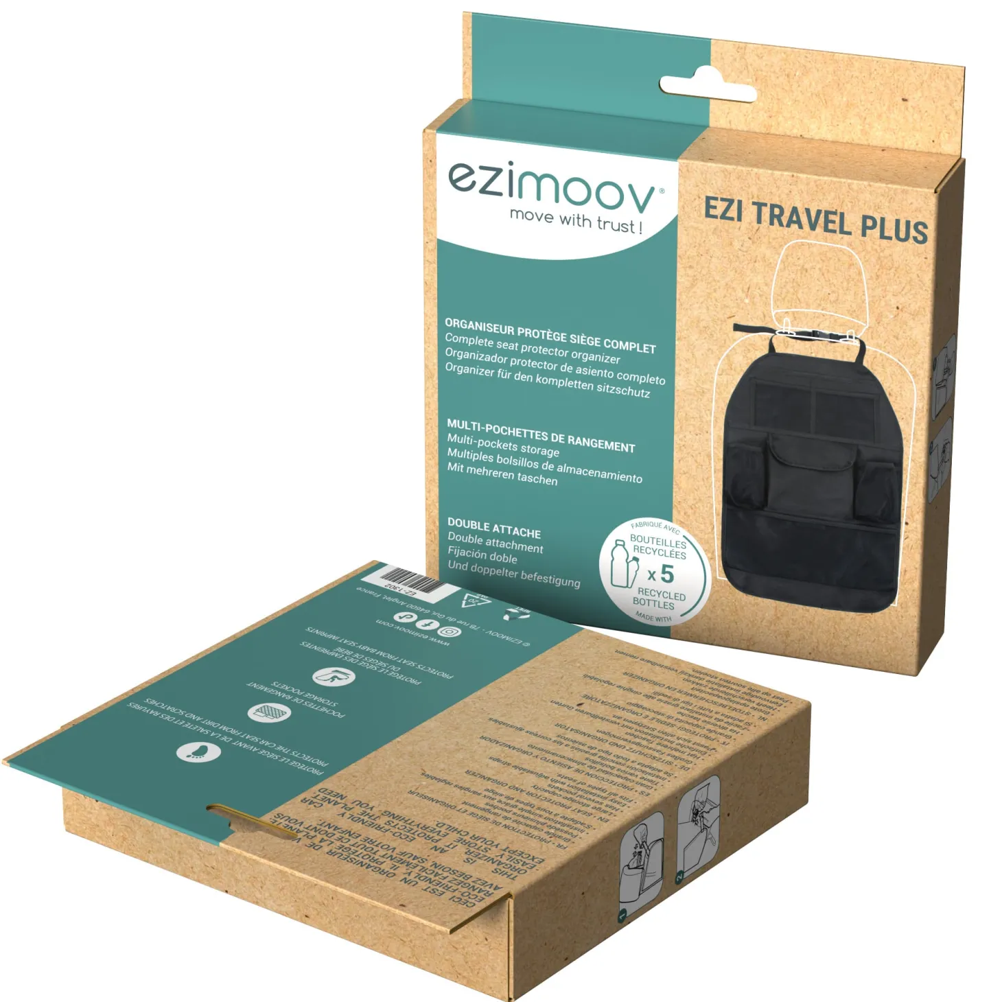 Ezimoov Organisateur de voiture Trafel plus éco-conçu Noir