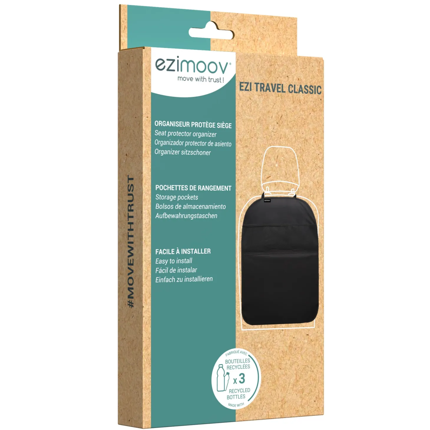 Ezimoov Organisateur de voiture Trafel classic éco-conçu Noir