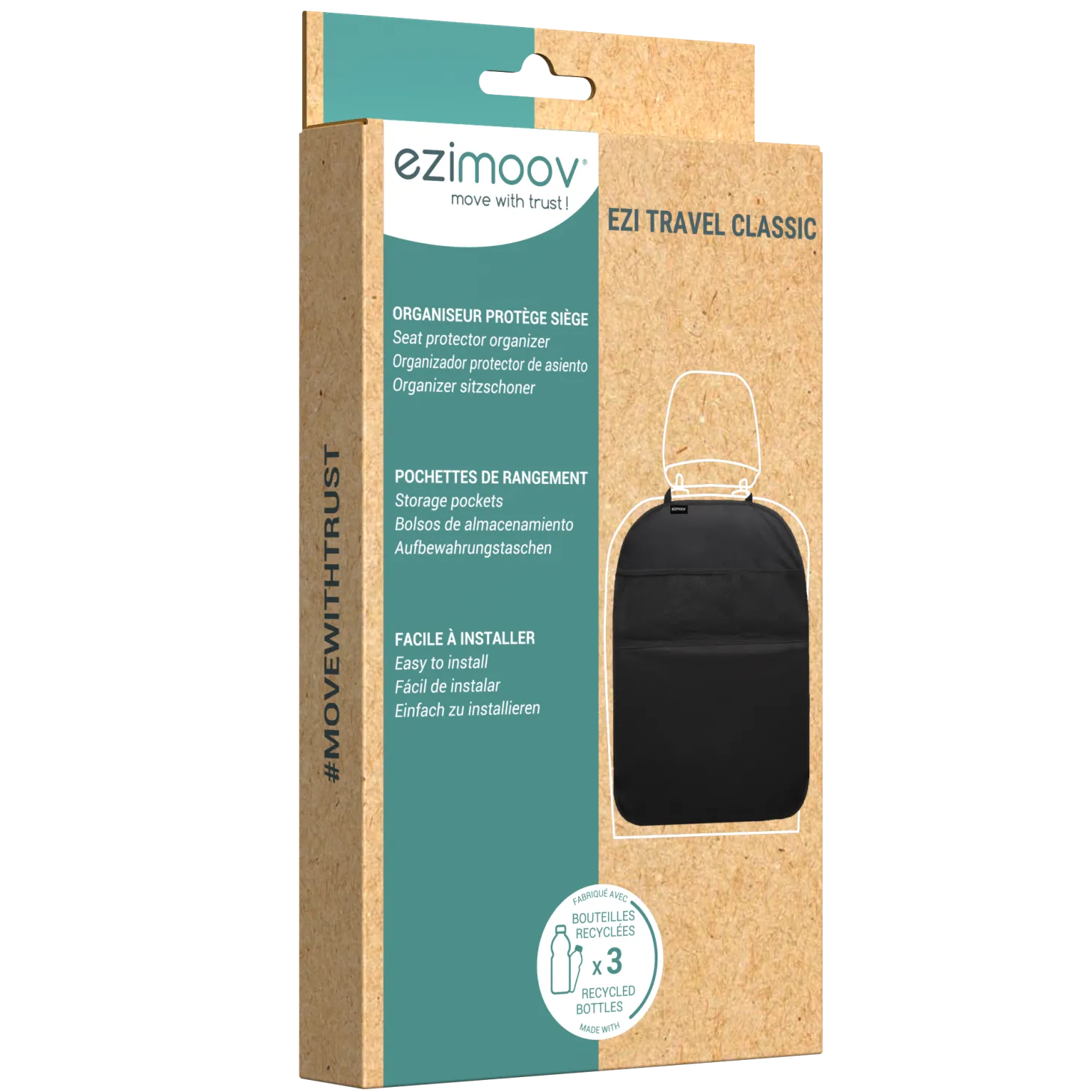 Ezimoov Organisateur de voiture Trafel classic éco-conçu Noir