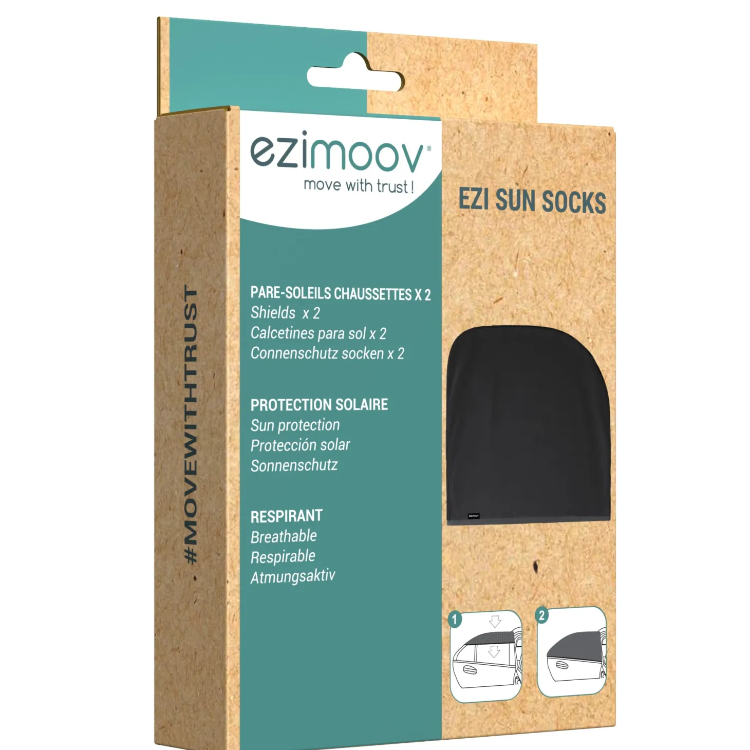 Ezimoov Pare soleil chaussette Sun Socks Noir
