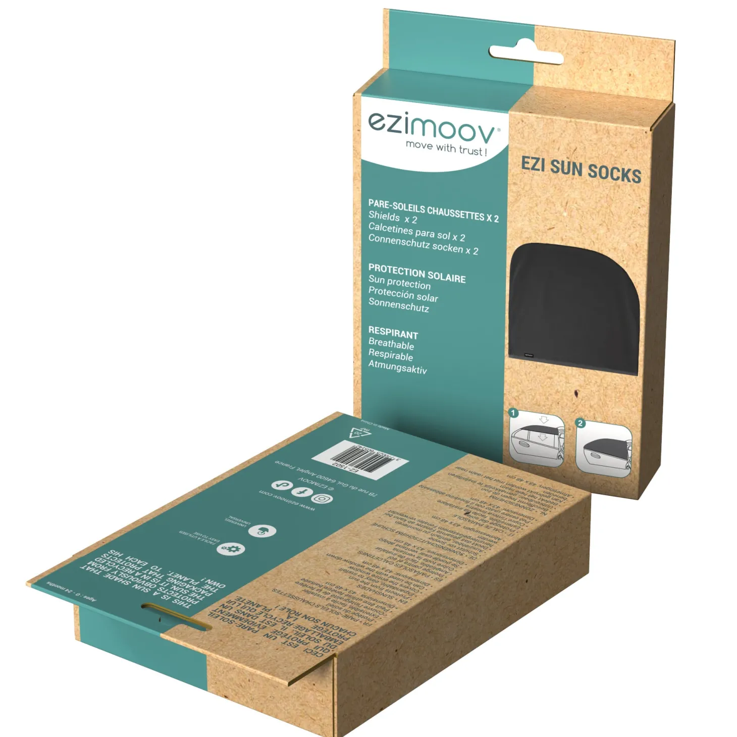 Ezimoov Pare soleil chaussette Sun Socks Noir