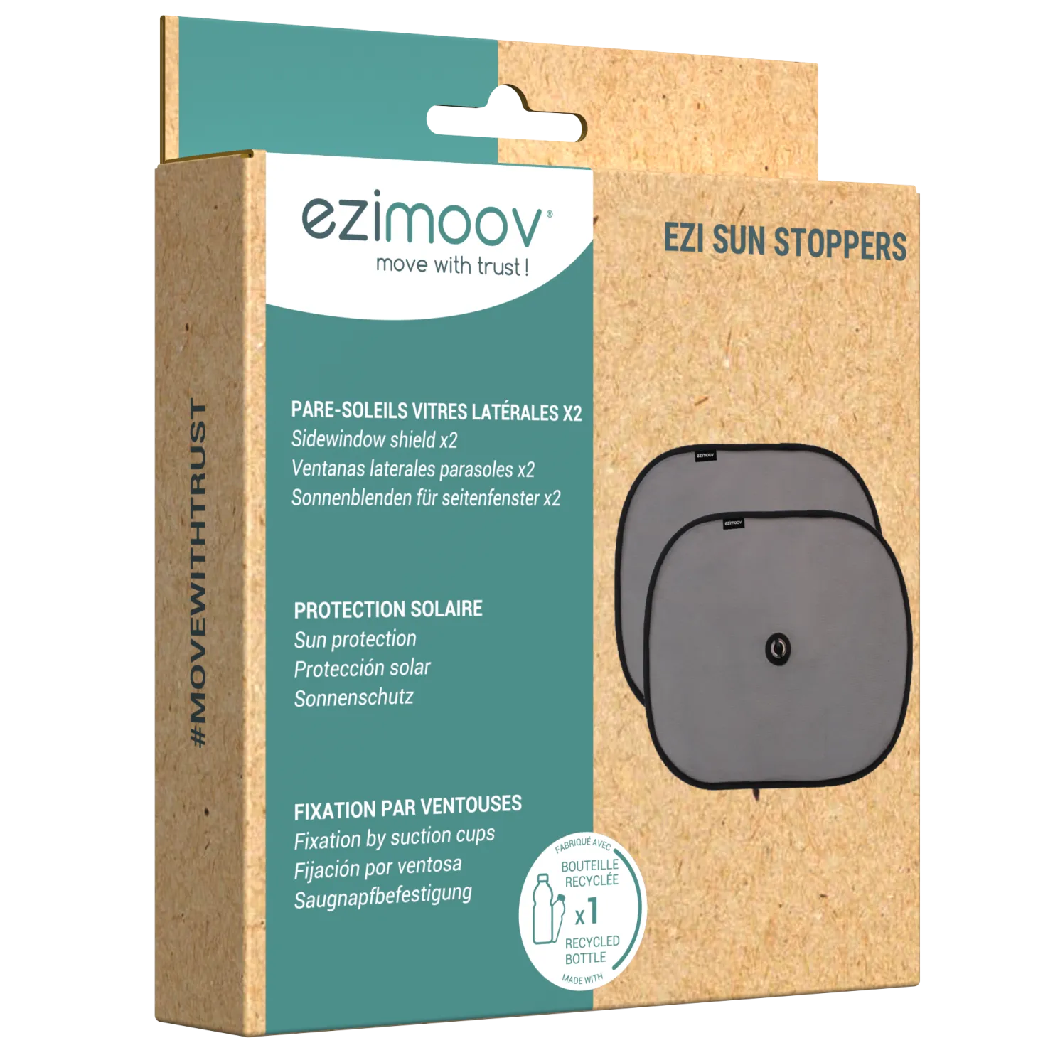 Ezimoov Pare soleil Sun Stoppers éco-conçu Noir