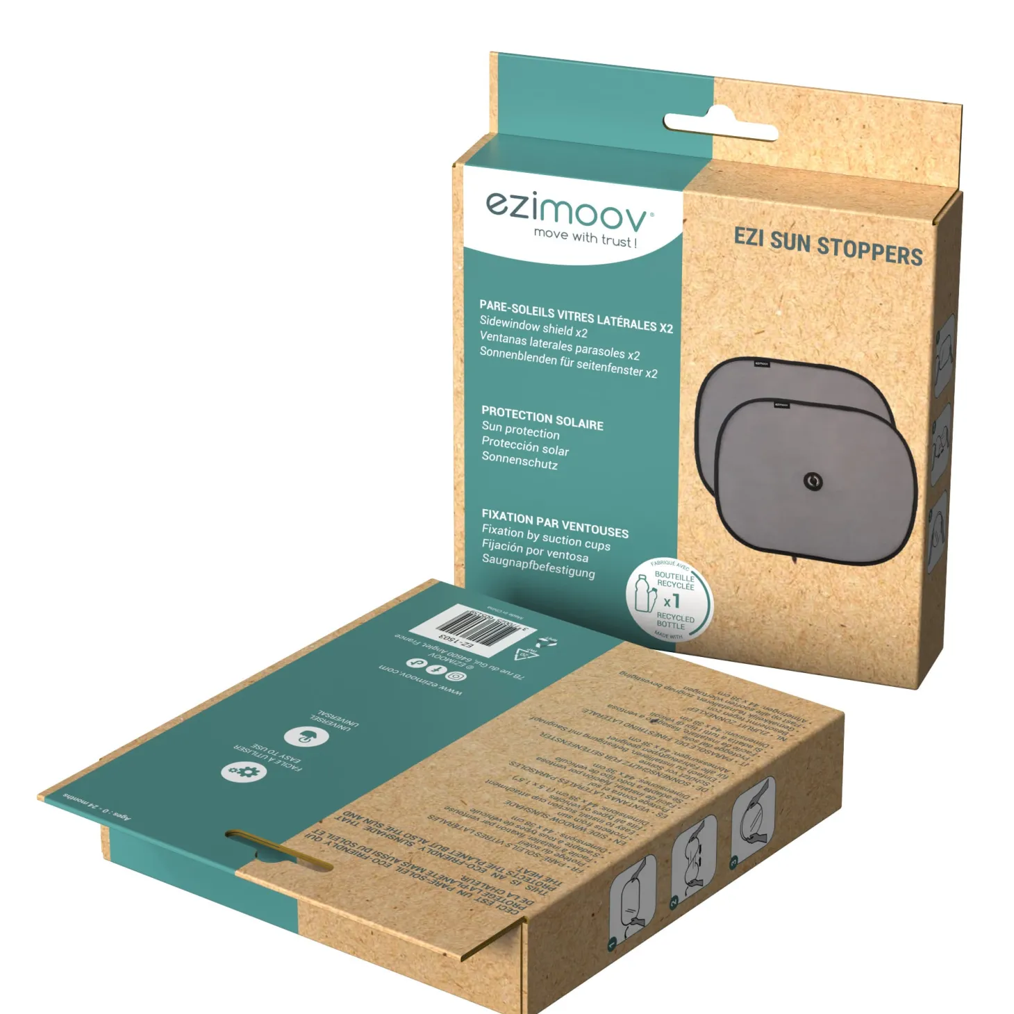 Ezimoov Pare soleil Sun Stoppers éco-conçu Noir