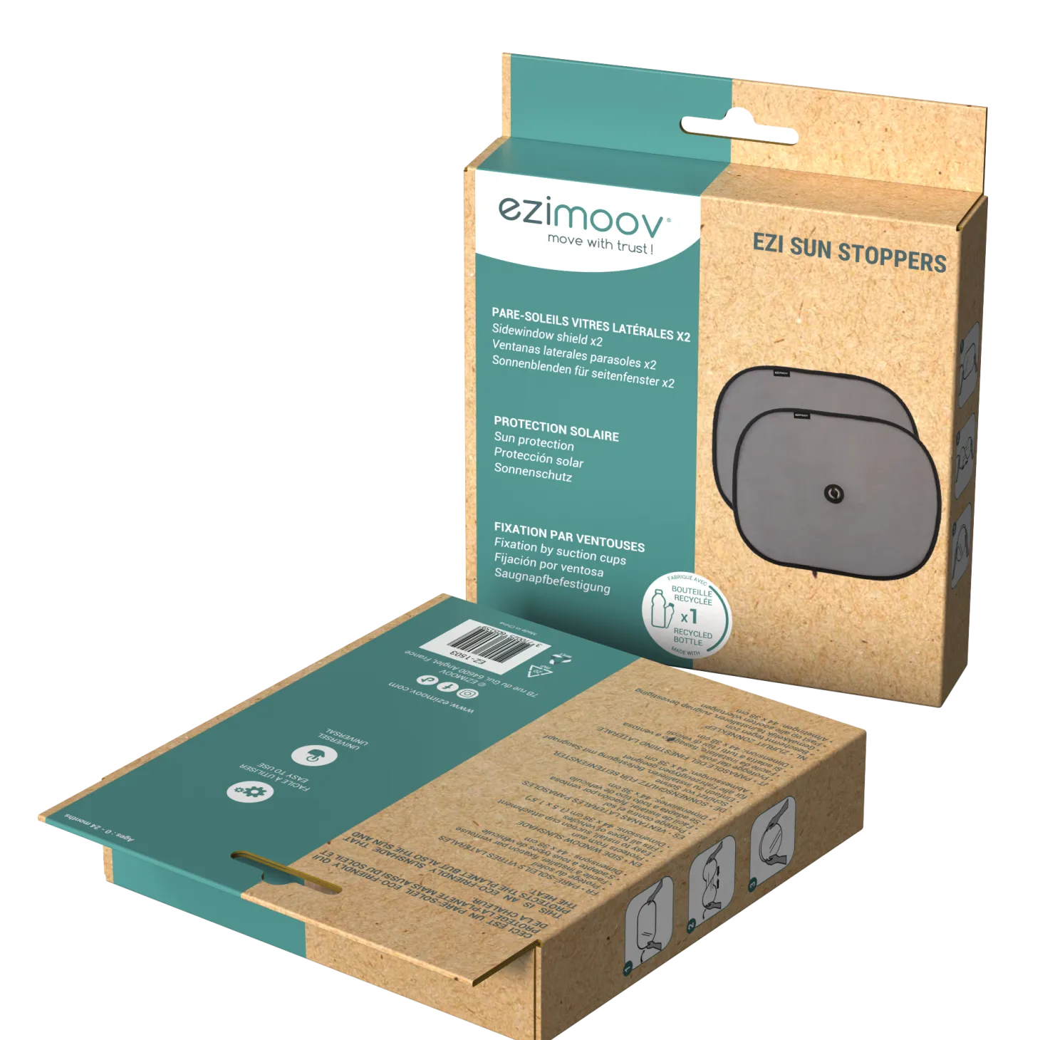 Ezimoov Pare soleil Sun Stoppers éco-conçu Noir