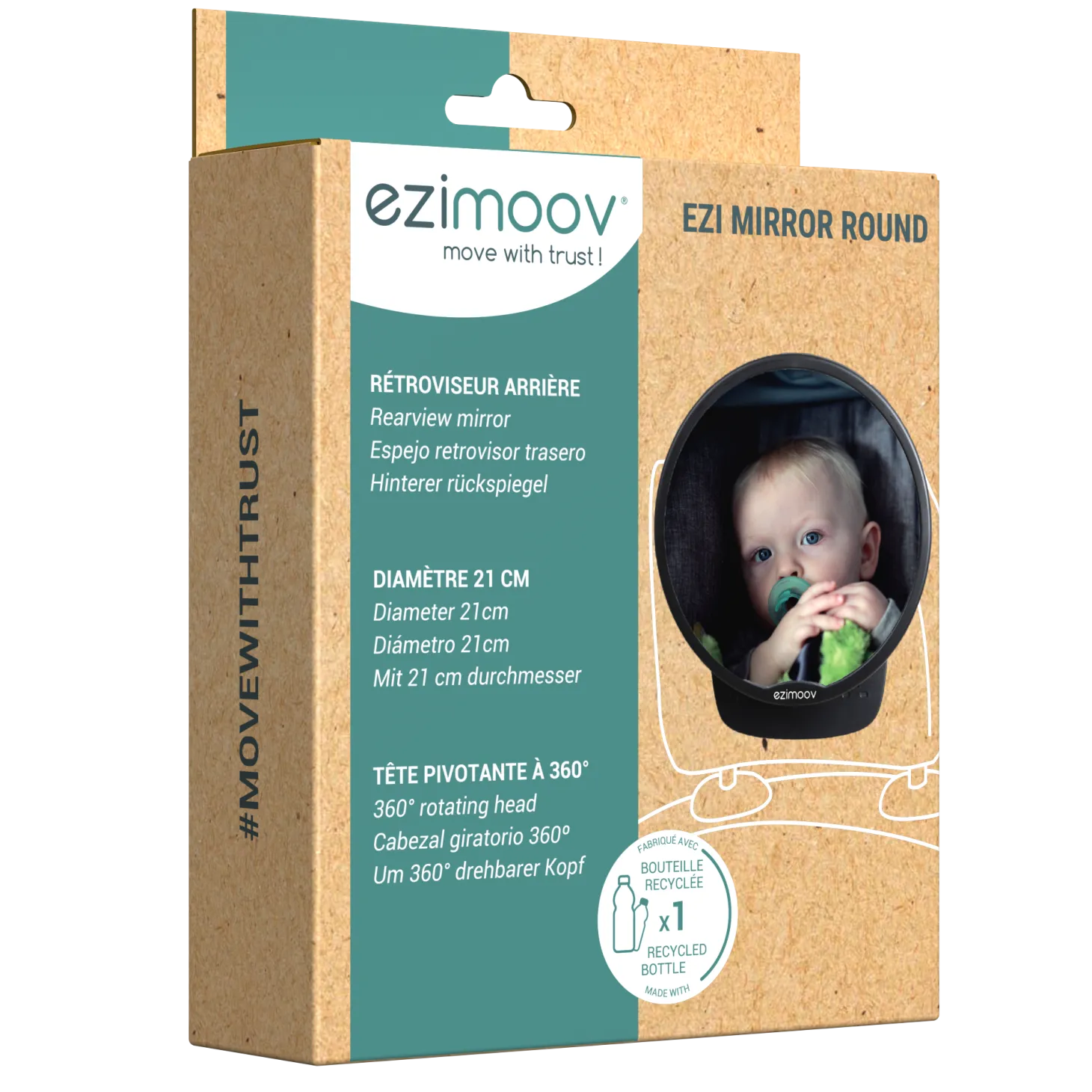 Ezimoov Rétroviseur Round éco-conçu Noir