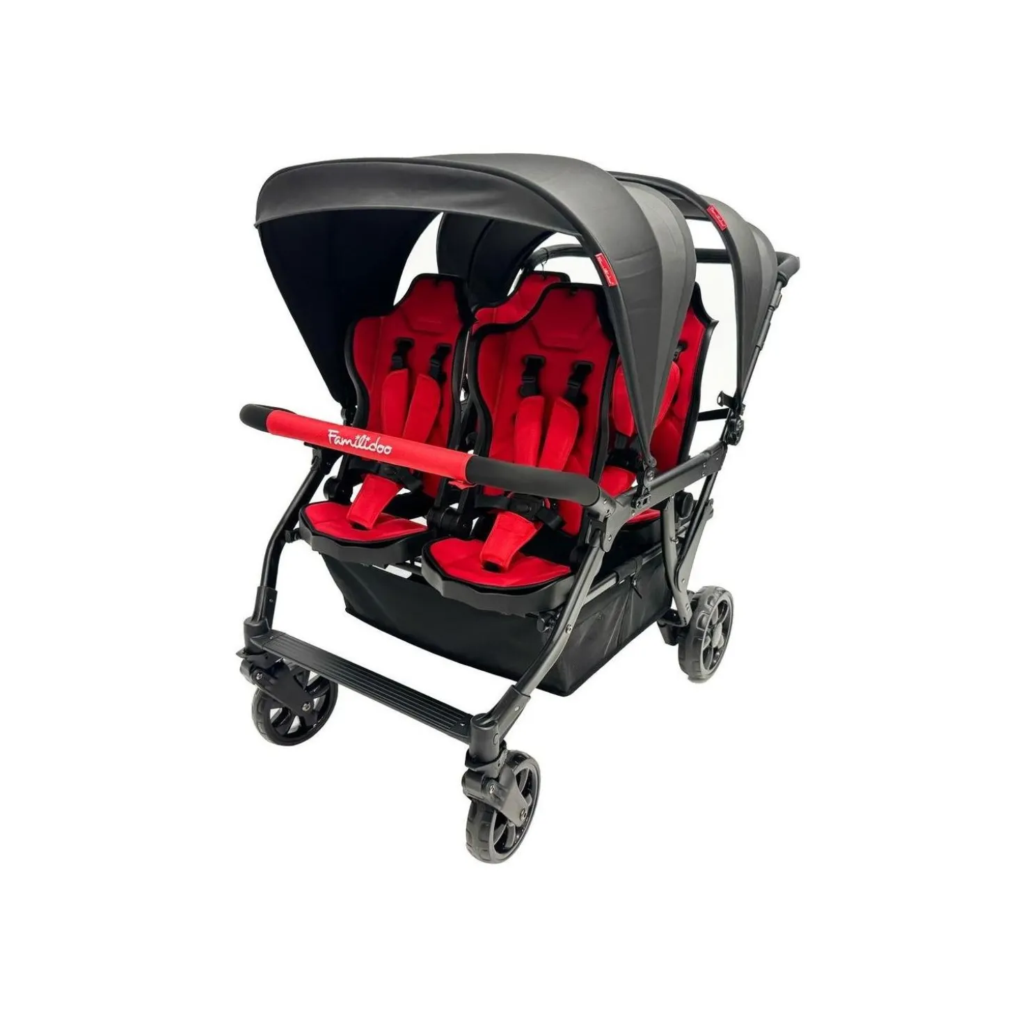 Familidoo Poussette 4 Places Assises Réversibles DSP4 Red
