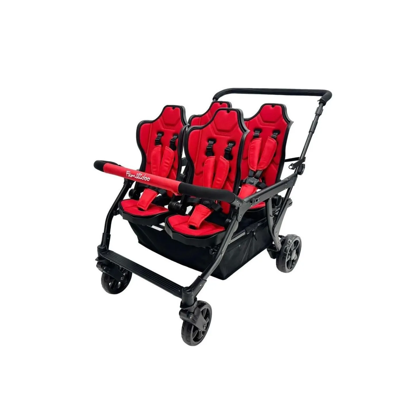 Familidoo Poussette 4 Places Assises Réversibles DSP4 Red