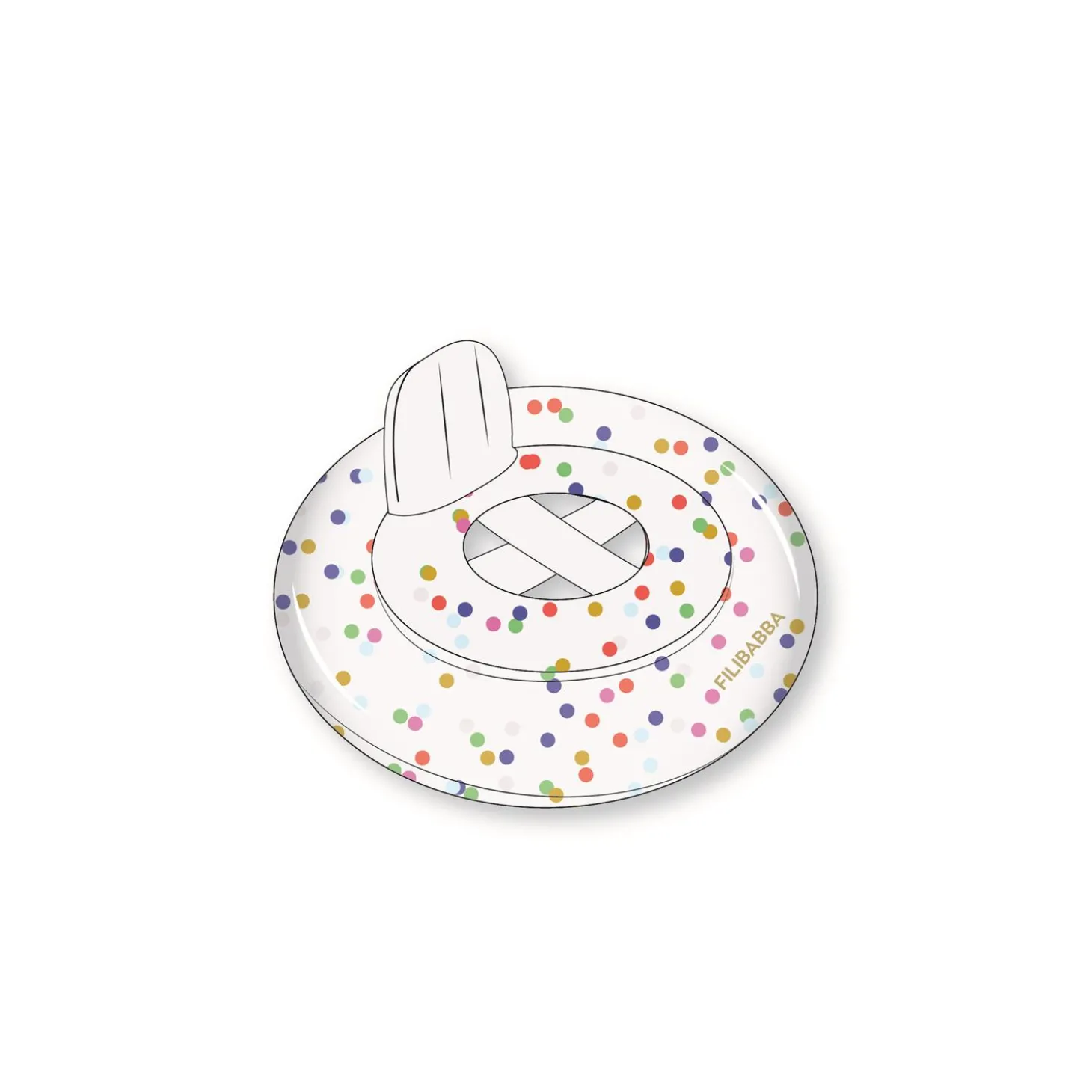 Filibabba Bouée de bain bébé Alfie Confetti Multicolore