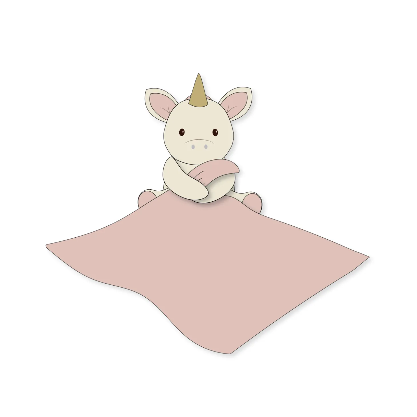 Filibabba Doudou plat Ella la licorne Multicolore
