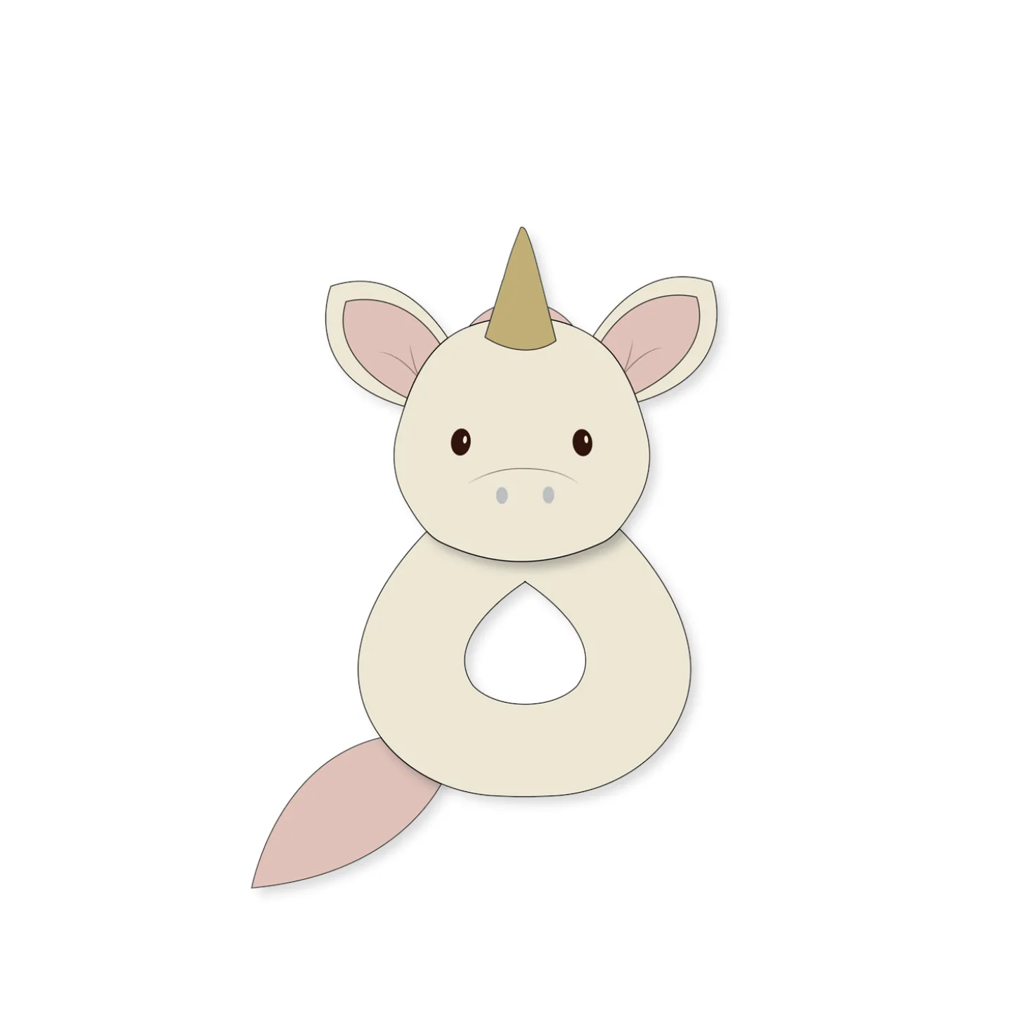 Filibabba Hochet Ella la licorne Multicolore