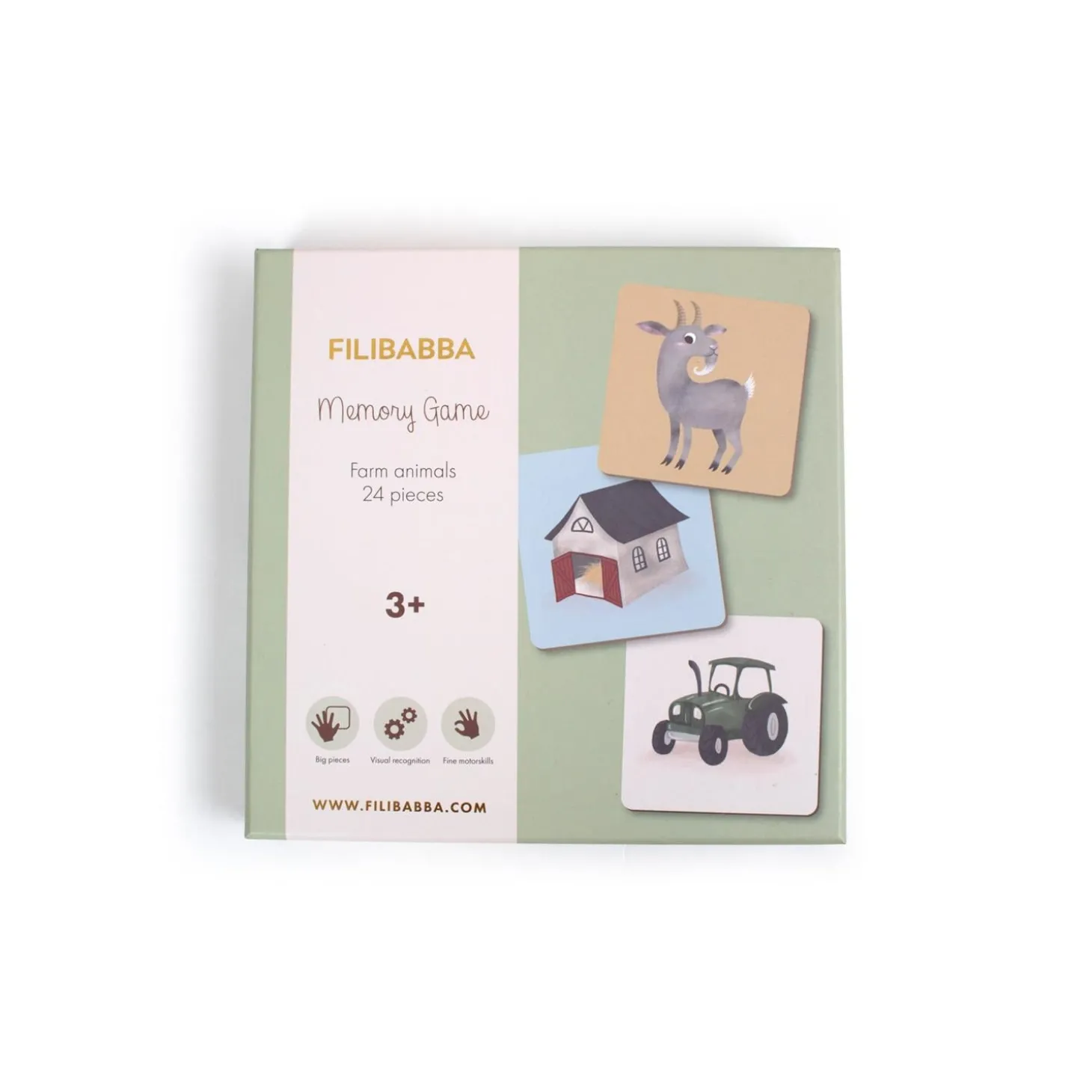Filibabba Jeu Memory 24 pcs Animaux de la ferme Multicolore