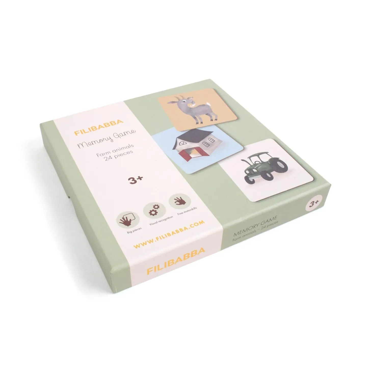Filibabba Jeu Memory 24 pcs Animaux de la ferme Multicolore