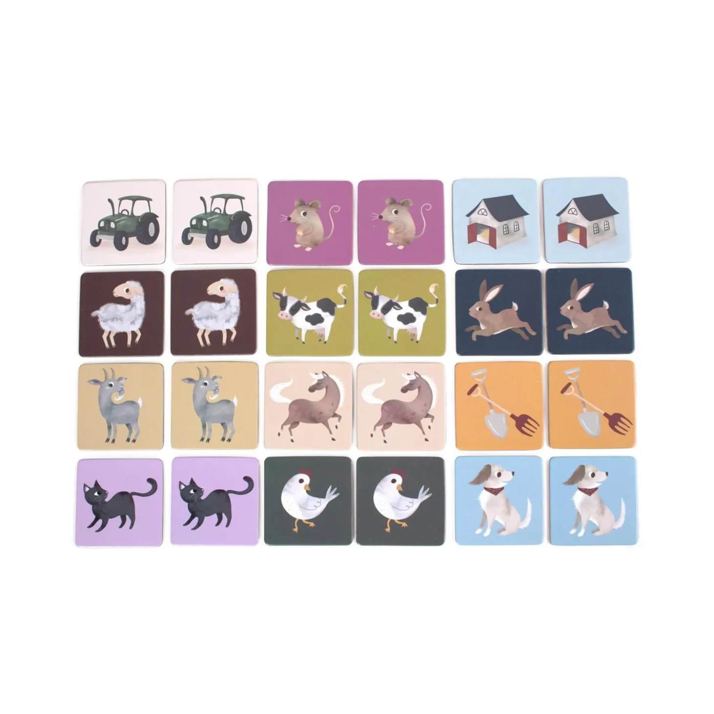 Filibabba Jeu Memory 24 pcs Animaux de la ferme Multicolore