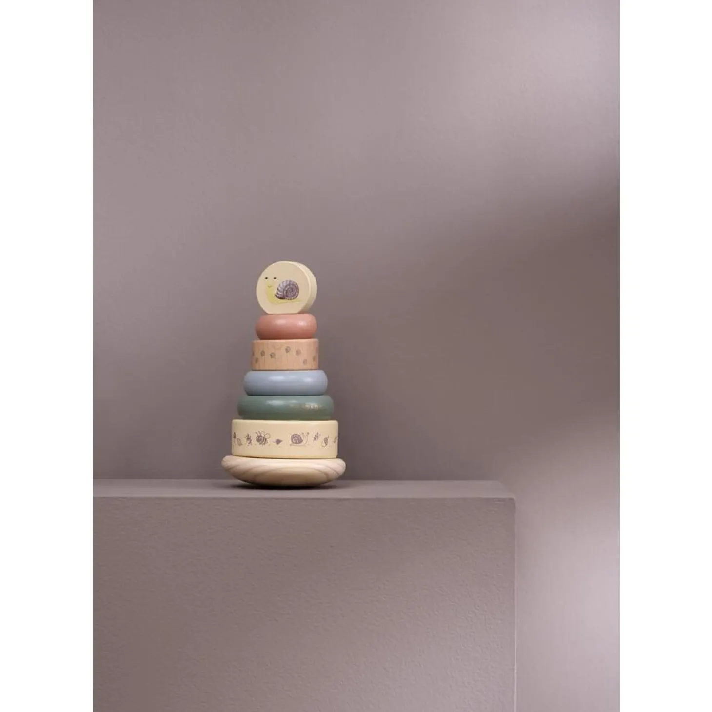Filibabba Jouet à empiler en bois avec base culbuto Multicolore