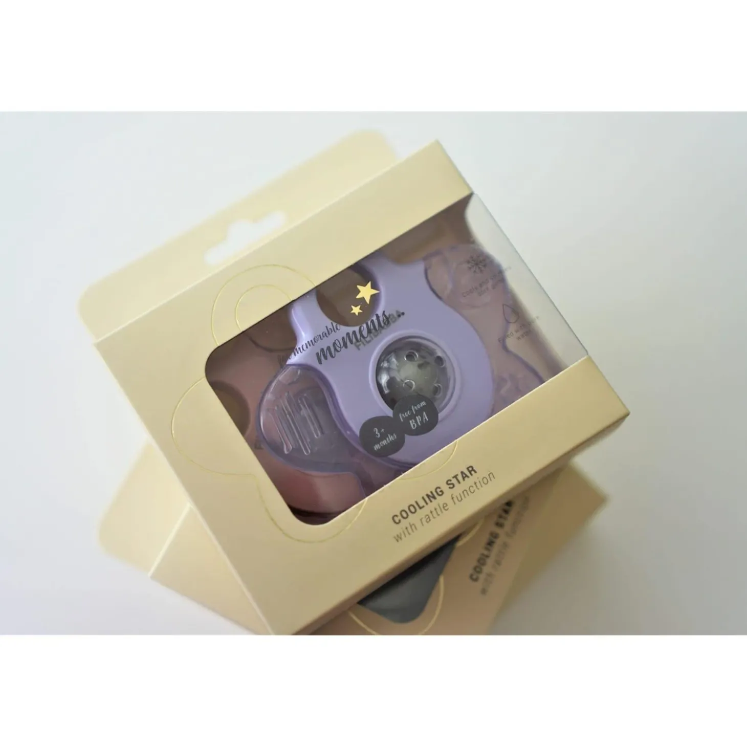 Filibabba Lot de 2 anneaux de dentition rafraîchissant étoile Rose mix