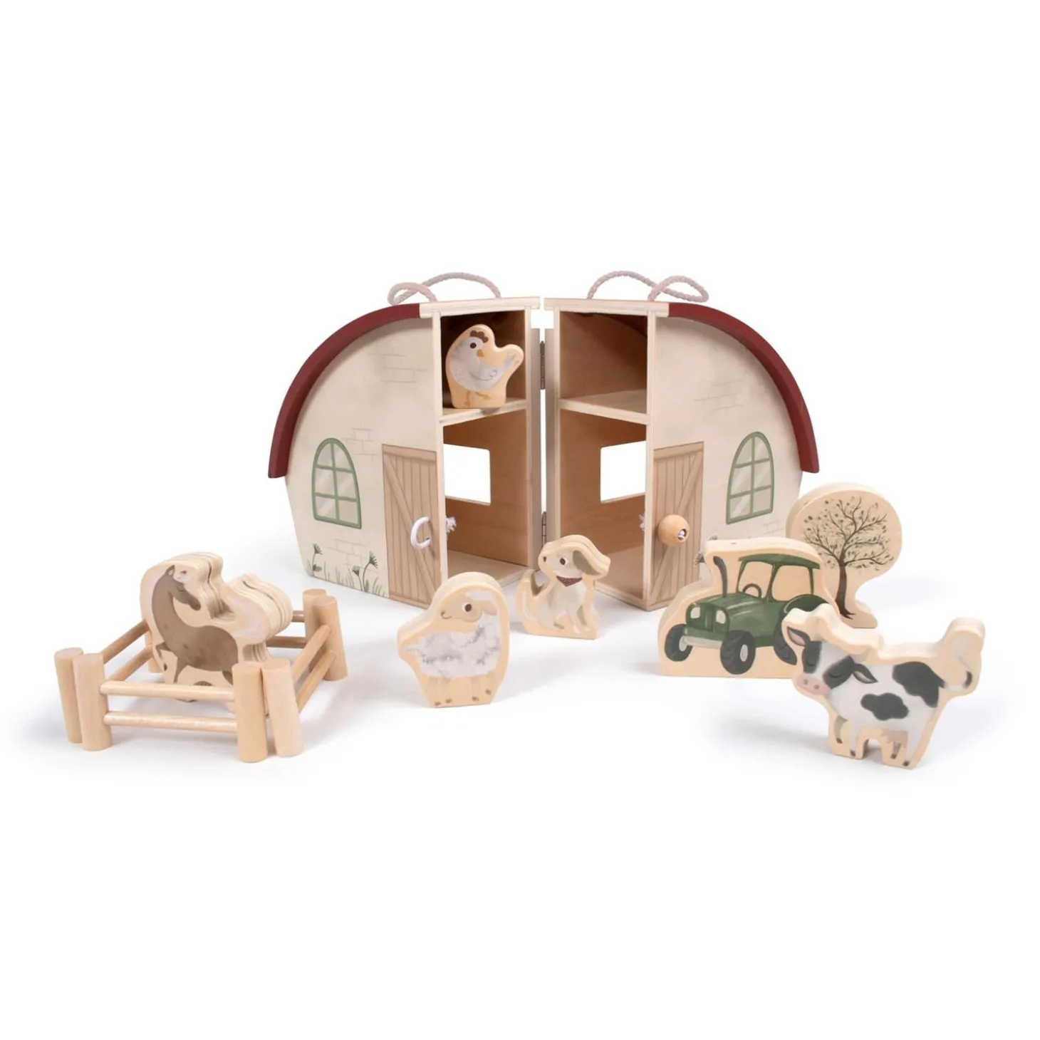 Filibabba Ma ferme en bois et ses animaux Multicolore