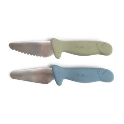 Filibabba                    Set de 2 couteaux d'apprentissage    Bleu/Vert