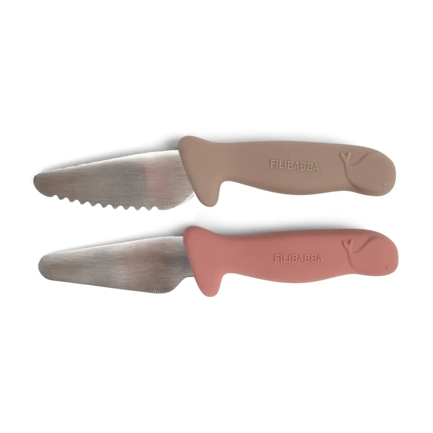 Filibabba Set de 2 couteaux d'apprentissage Taupe/Rose