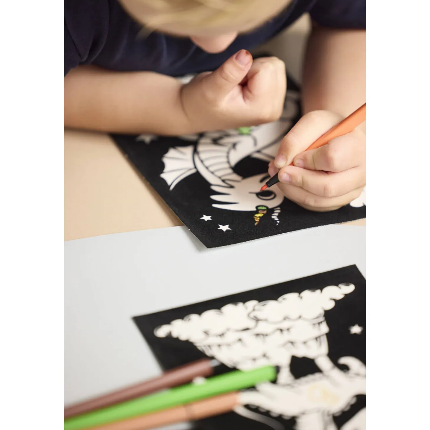 Filibabba Set de 10 dessins de coloriage velours Multicolore
