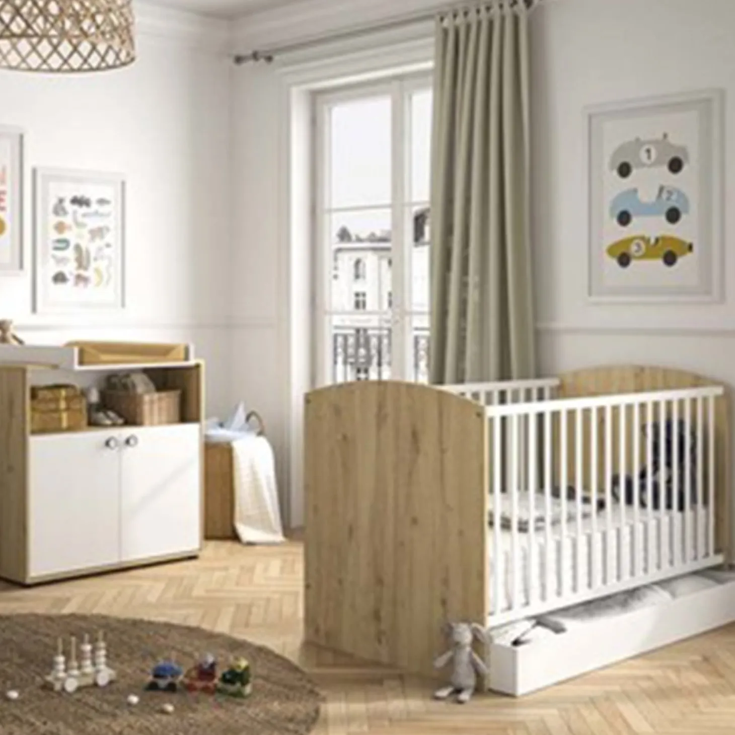 Galipette Chambre Duo Arthur : lit 70x140, commode
