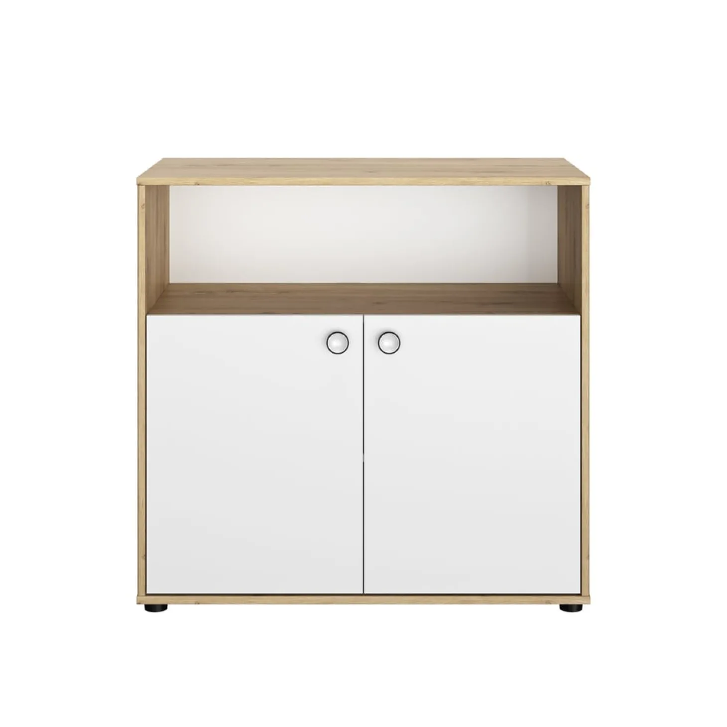 Galipette Commode 2 portes Arthur Blanc Et Chêne Artisan