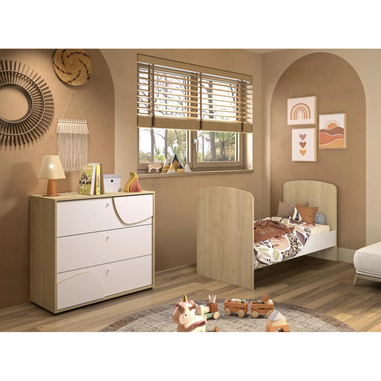 Galipette Commode 3 tiroirs Basile Châtaignier naturel